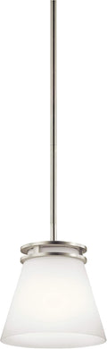 Brushed Nickel Opal Glass Mini Kitchen Pendant Light