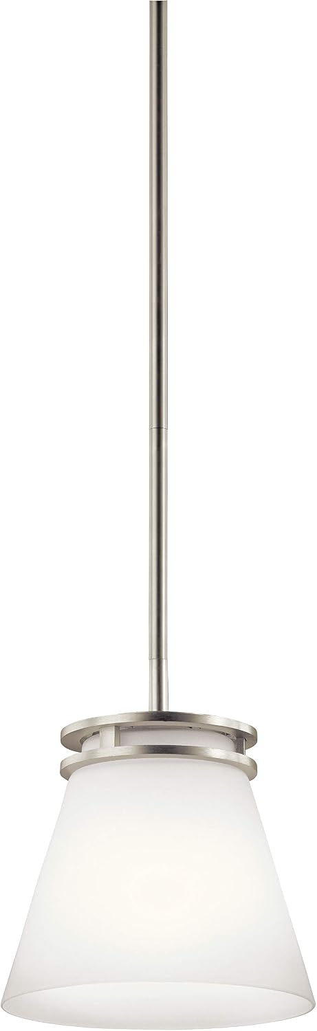 Brushed Nickel Opal Glass Mini Kitchen Pendant Light