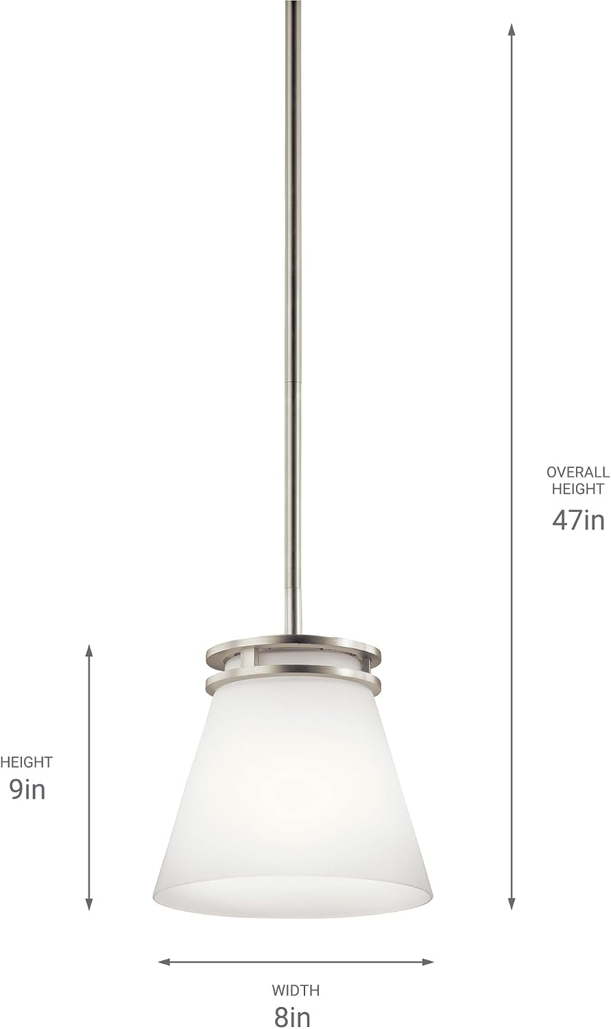 Brushed Nickel Opal Glass Mini Kitchen Pendant Light