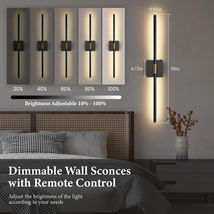 360 Rotatable Rechargeable Dimmable LED Wall Sconces Set