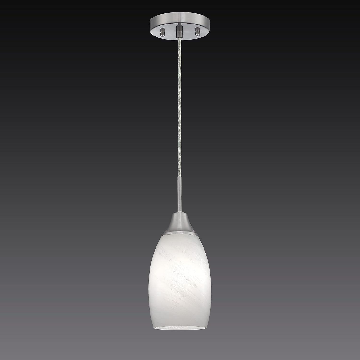 Handblown Swirl Glass 4.72" White Mini Pendant Light