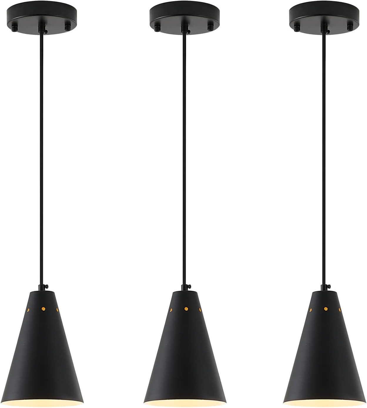 Industrial Cone Metal Adjustable Black Pendant Lights