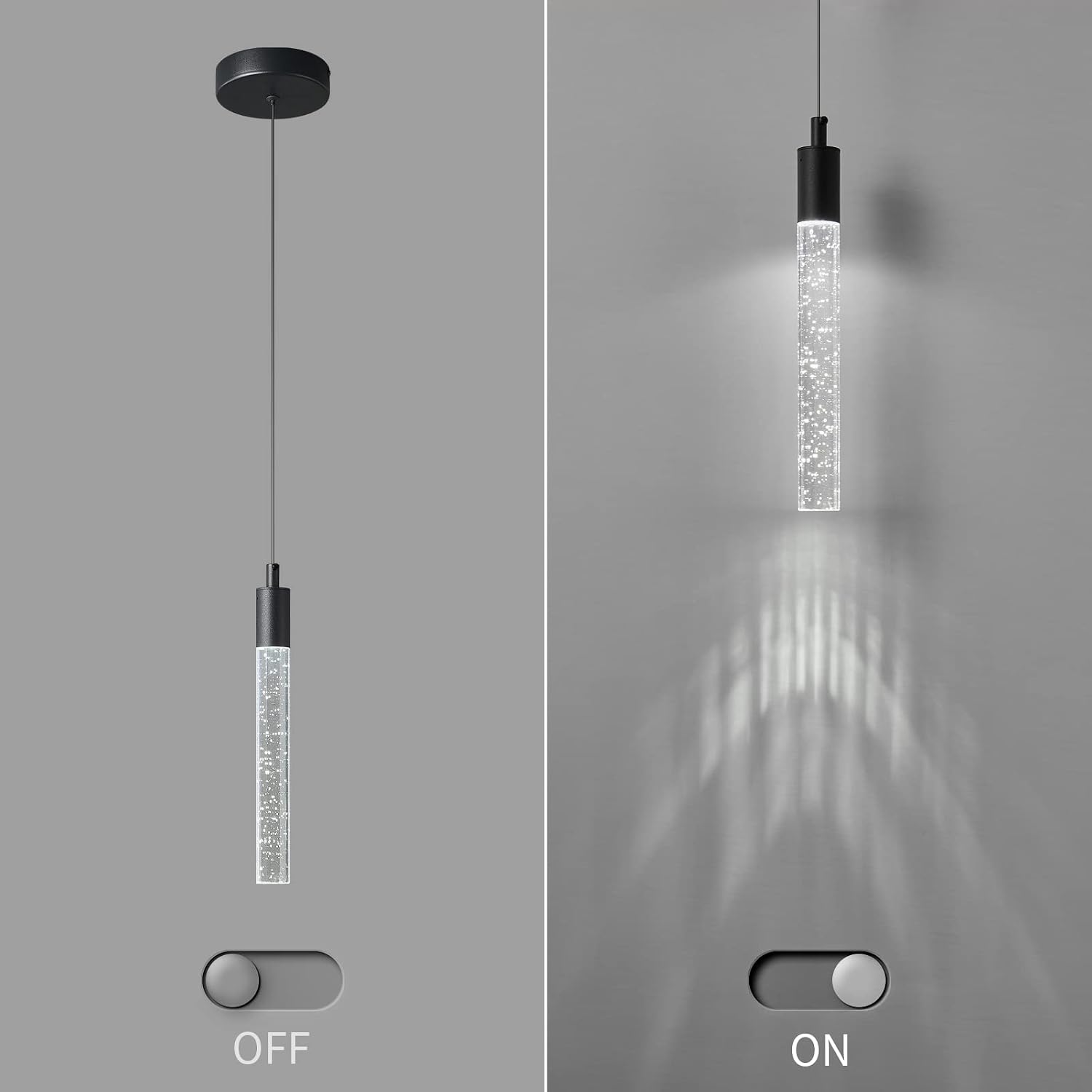 Dimmable Black Crystal Mini LED Pendant Lights