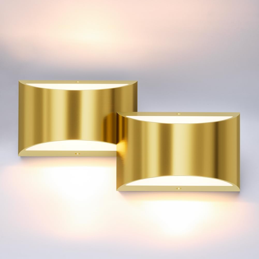 Up Down Brushed Gold 3000K Indoor Wall Sconces