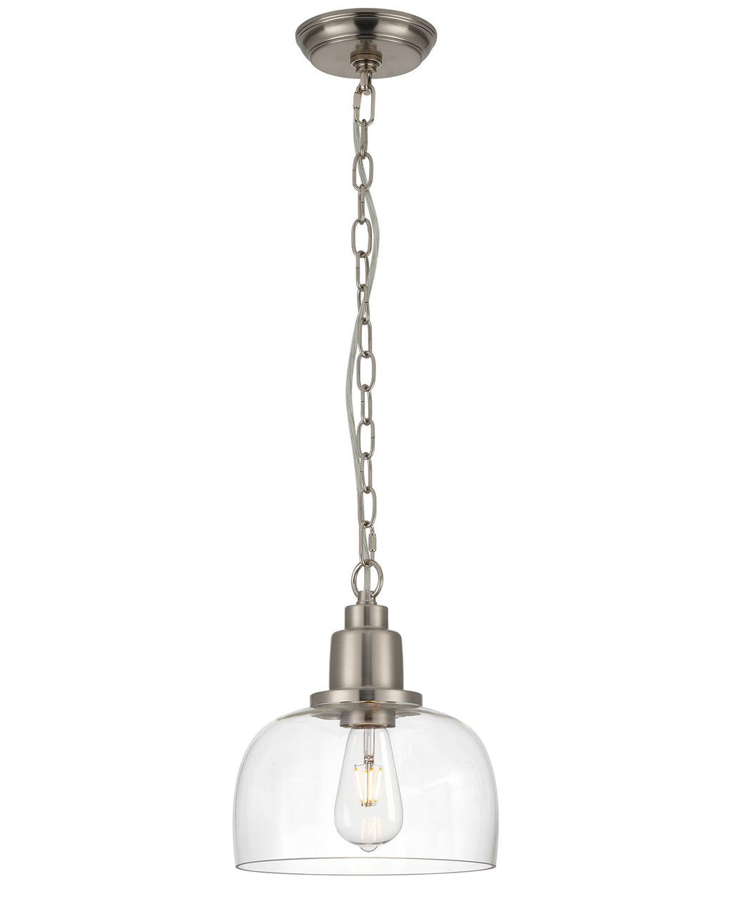 Vintage Farmhouse 9.3" Seeded Glass Bronze Pendant Light