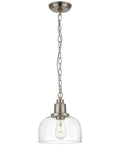 Vintage Farmhouse 9.3" Seeded Glass Bronze Pendant Light