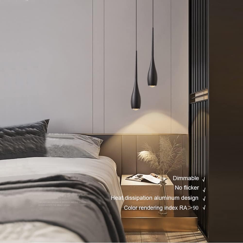 Dimmable Modern Black LED Mini Pendant Lights