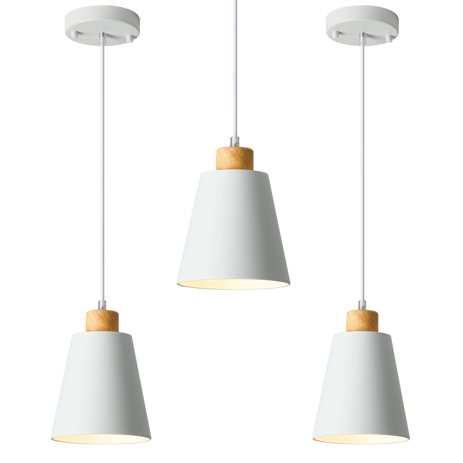 Cone Matte Black 7.87in Adjustable Pendant Light