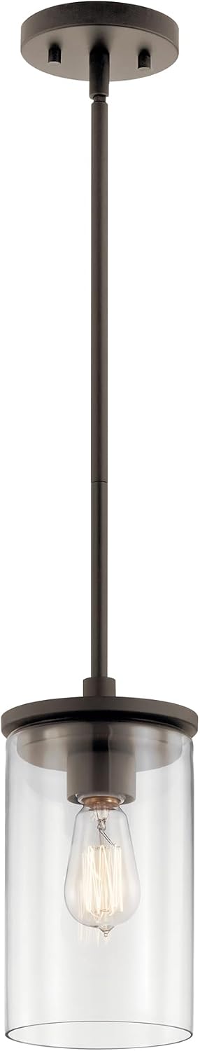 Contemporary Clear Glass Olde Bronze 10.75x6 Pendant Light