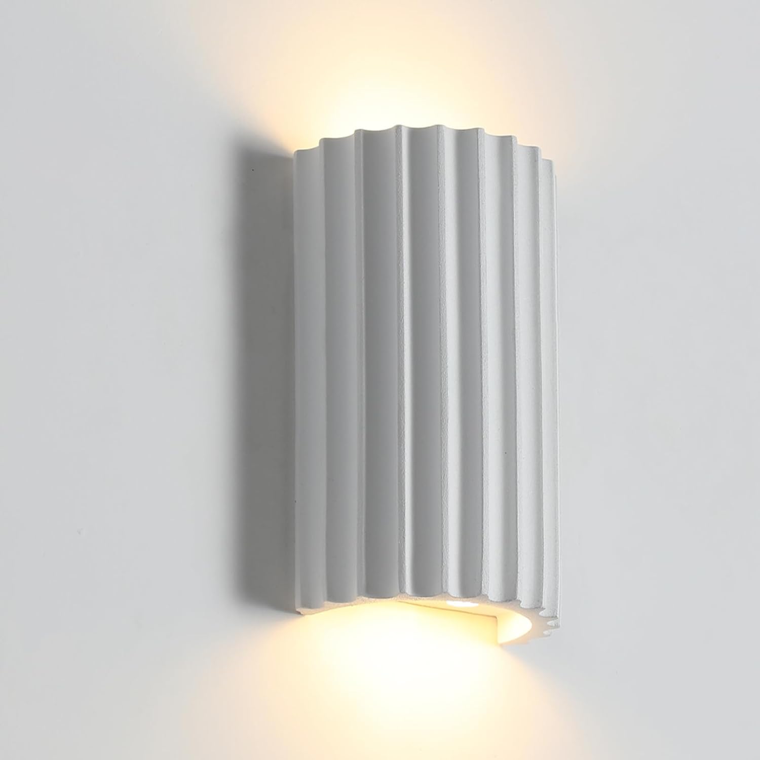 Up Down White Resin LED Hardwired Wall Sconces