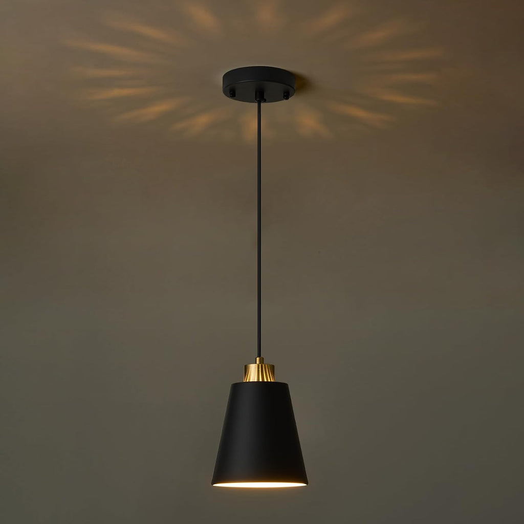 Cone Matte Black 7.87in Adjustable Pendant Light