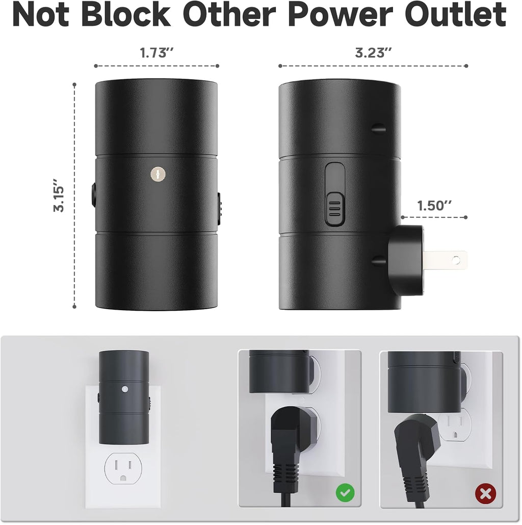 Dimmable Sensor 3-Color Slim Plug-In Black Night Lights