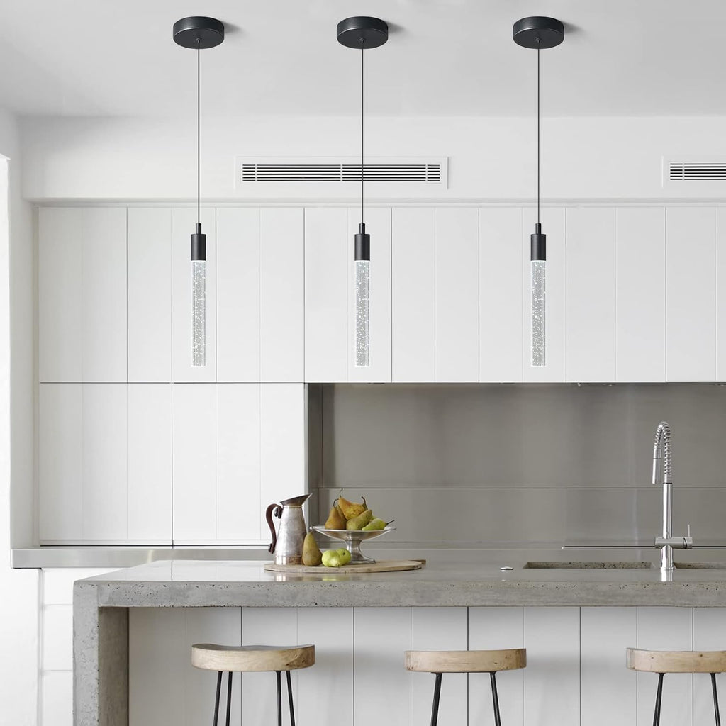Dimmable Black Crystal Mini LED Pendant Lights