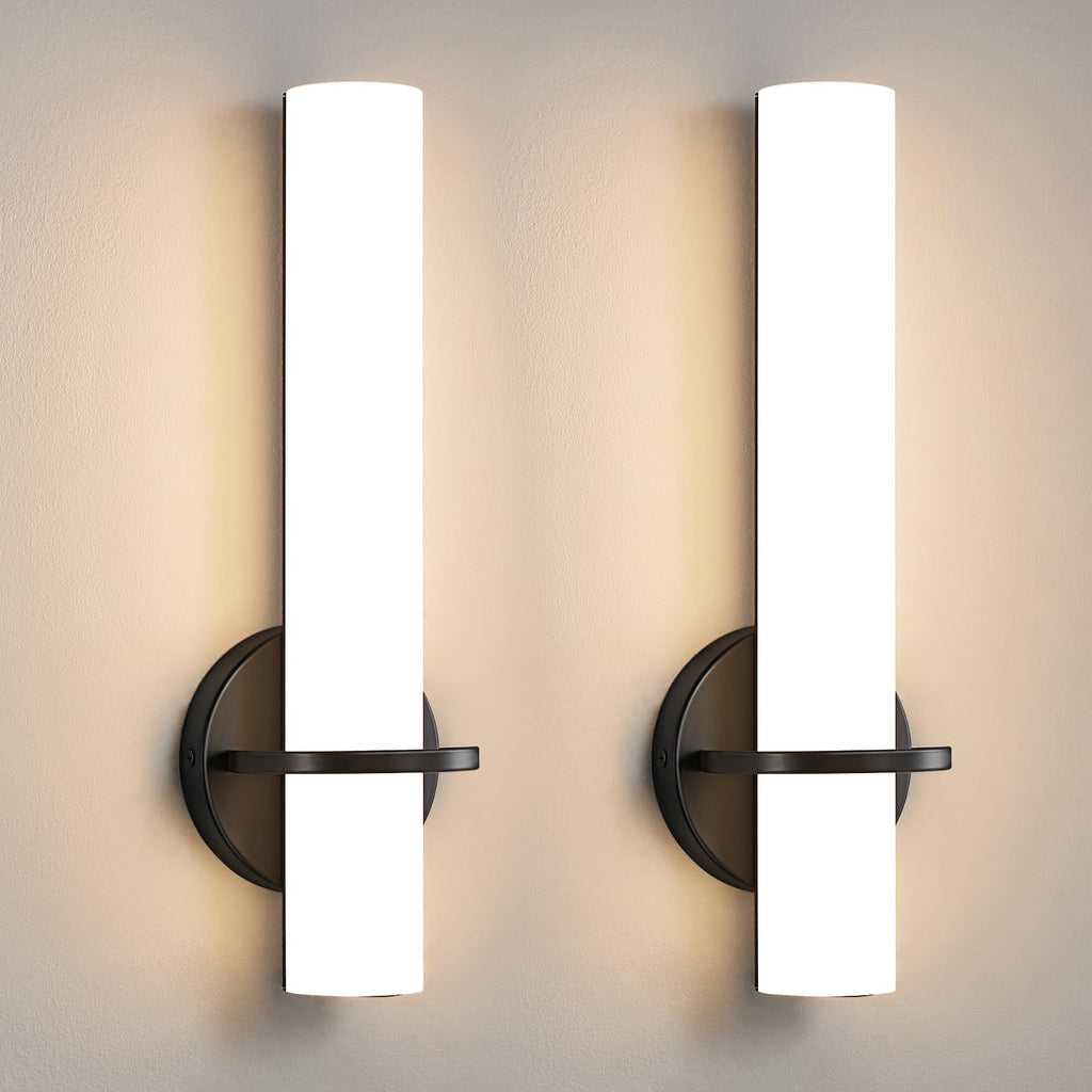 Gold Dimmable LED Acrylic Wall Sconces Set Two