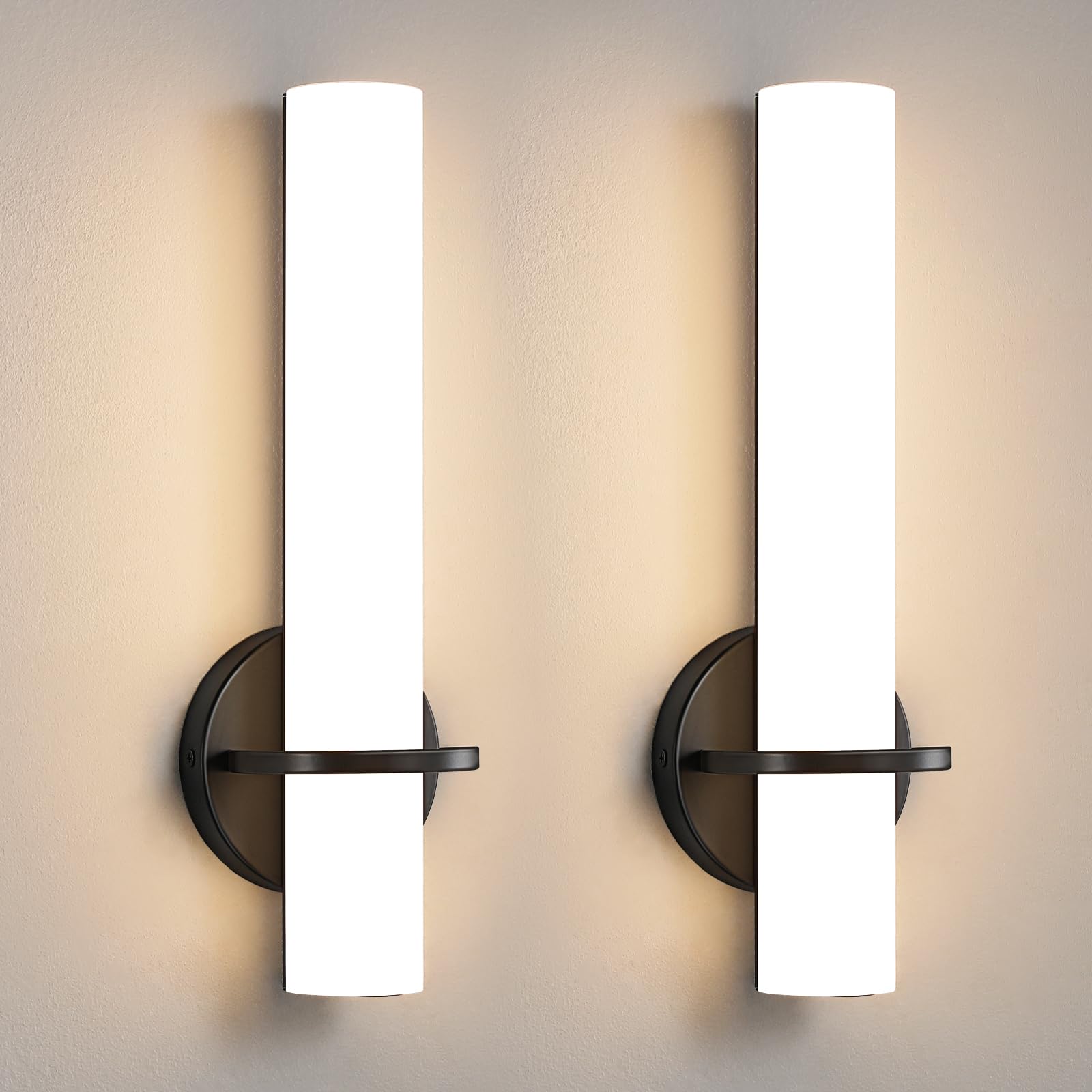 Gold Dimmable LED Acrylic Wall Sconces Set Two