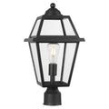 Black Seeded Glass Modern Outdoor Post Lantern