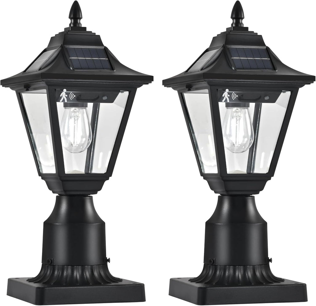 Motion Solar Post Lantern Lights Set of Two