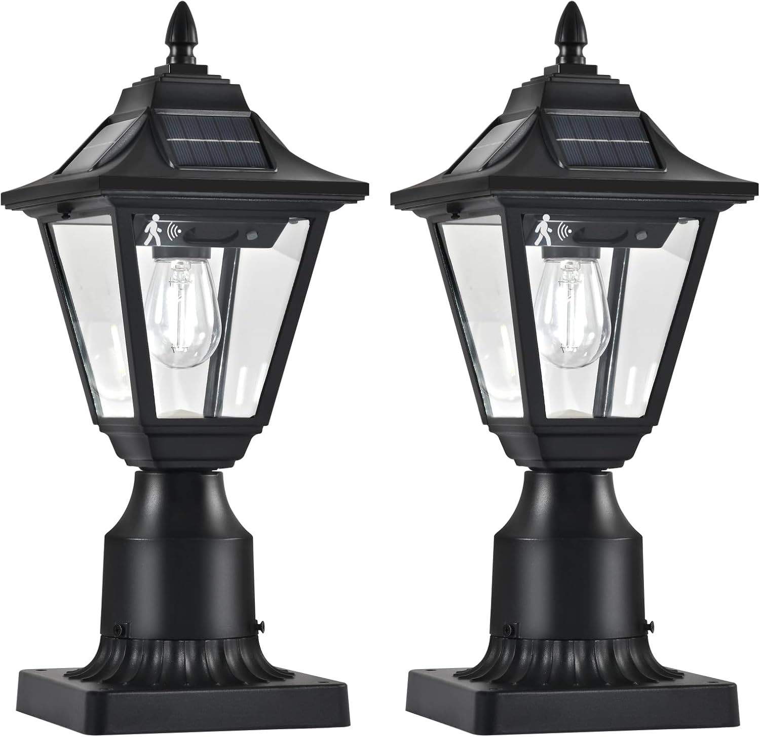 Motion Solar Post Lantern Lights Set of Two