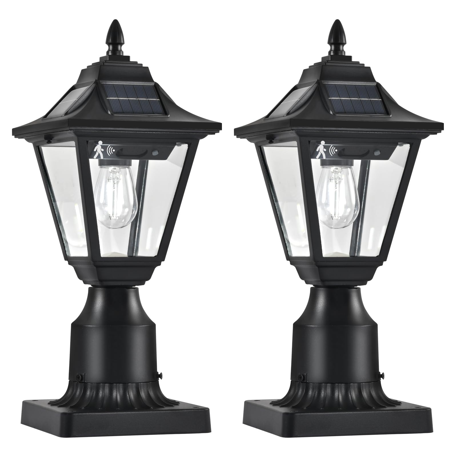 Motion Solar Post Lantern Lights Set of Two
