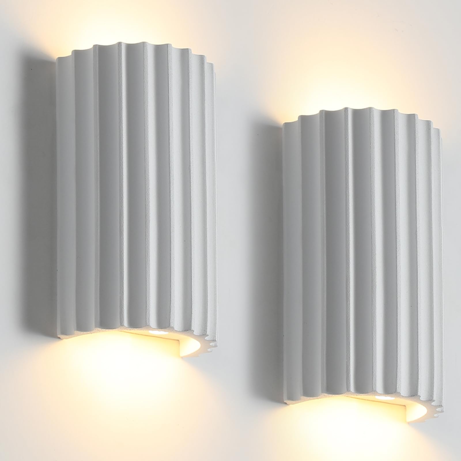 Up Down White Resin LED Hardwired Wall Sconces