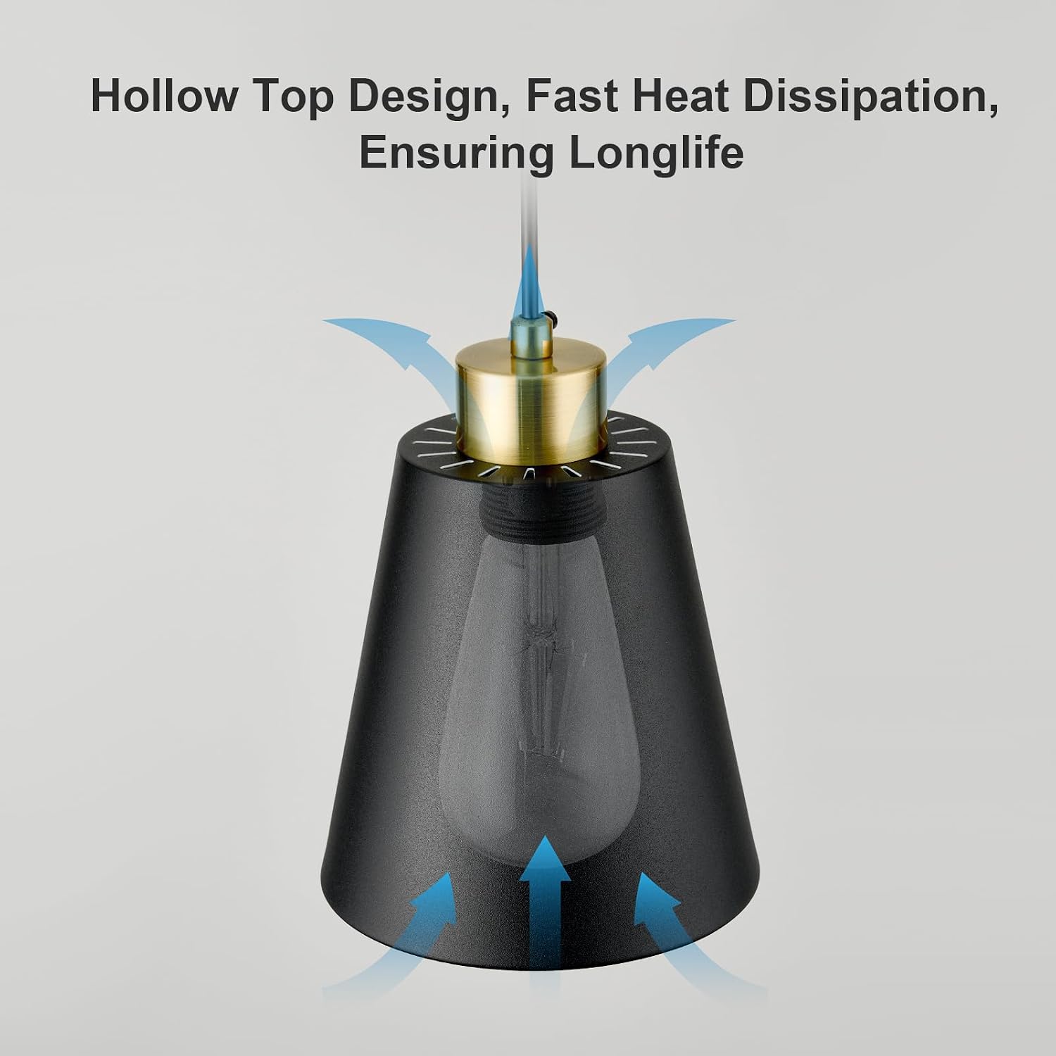 Cone Matte Black 7.87in Adjustable Pendant Light