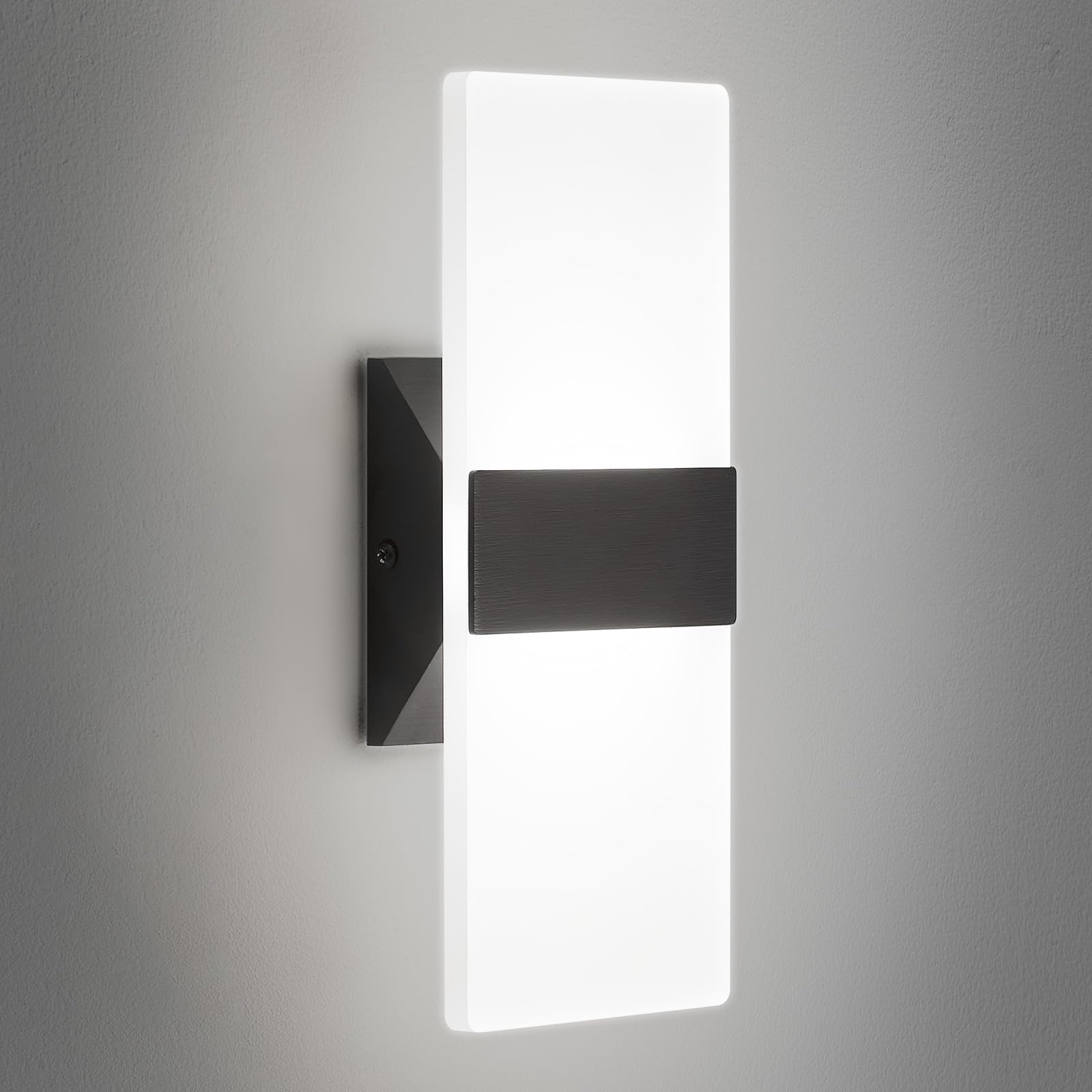 Dimmable 5CCT Black Acrylic LED Wall Sconces Set Two
