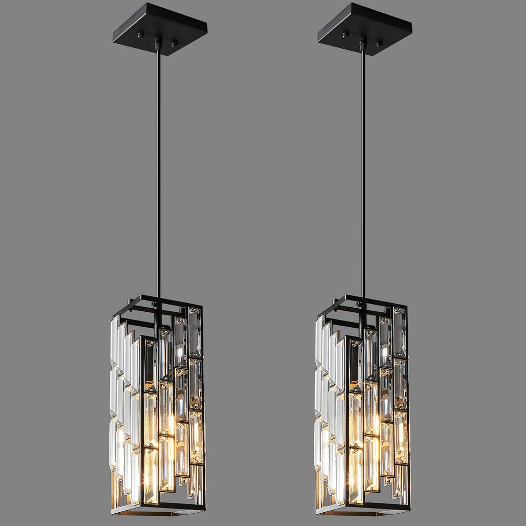 Adjustable Black Crystal Mini Modern Pendant Lights