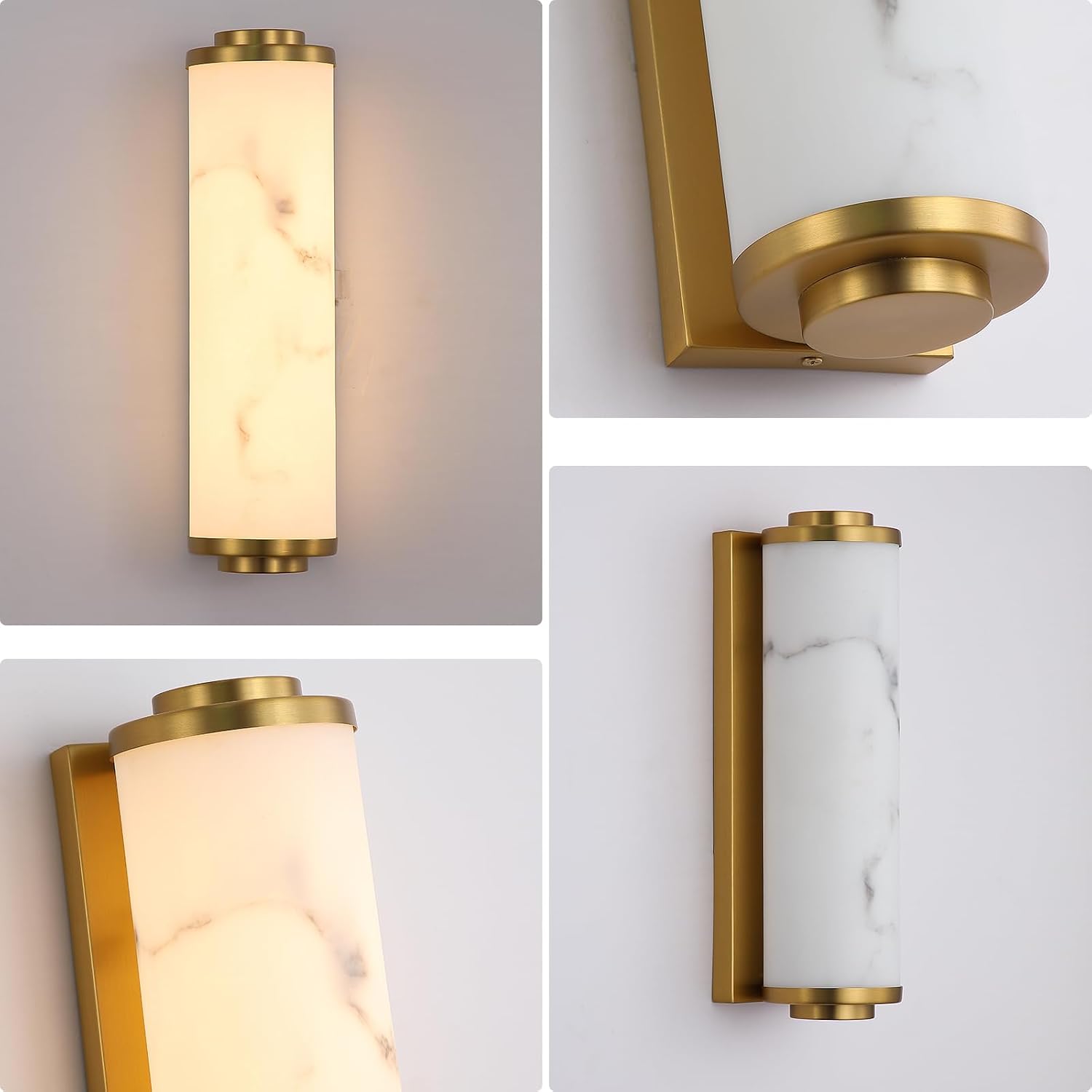 Gold Alabaster 3000K LED Indoor Outdoor Wall Sconce