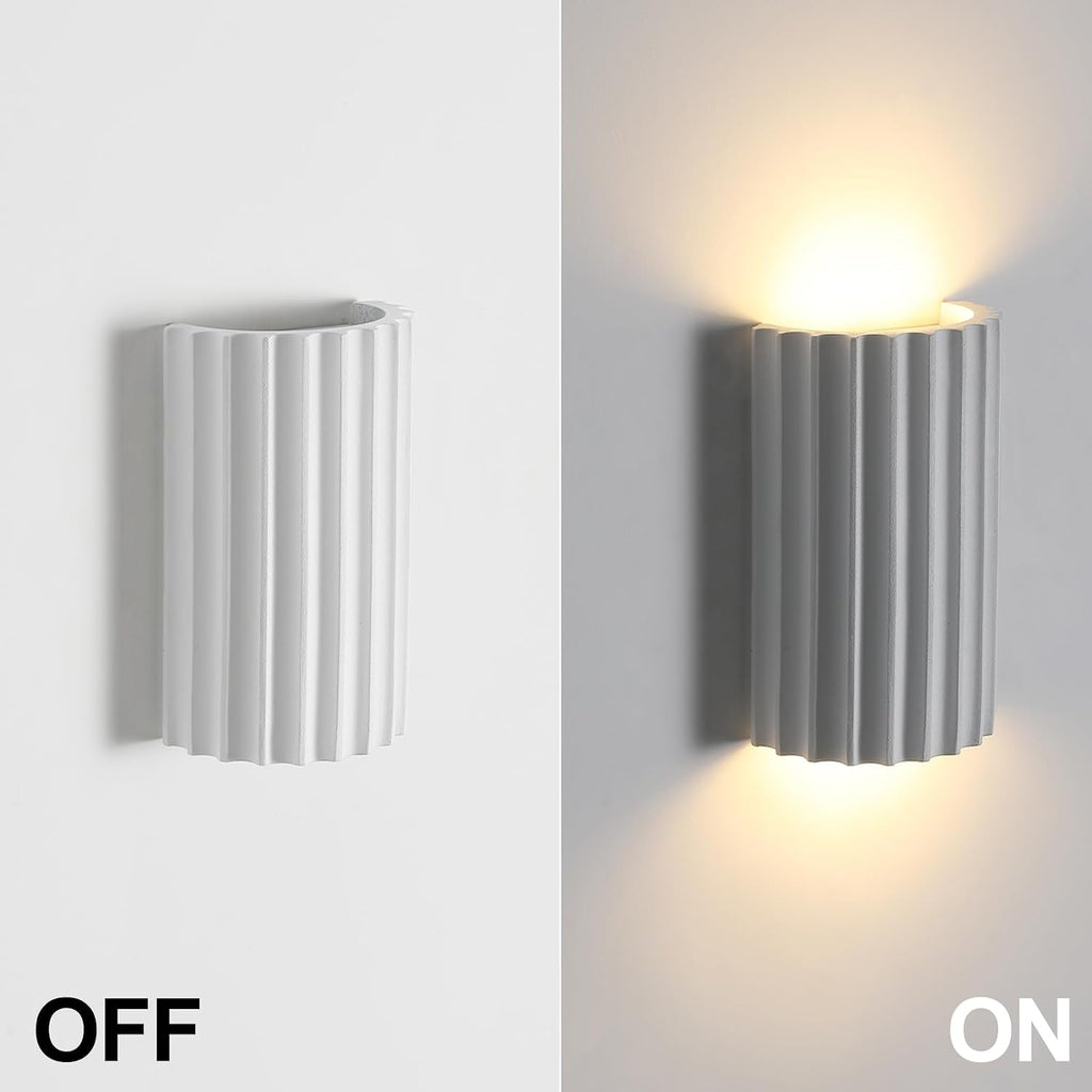 Up Down White Resin LED Hardwired Wall Sconces