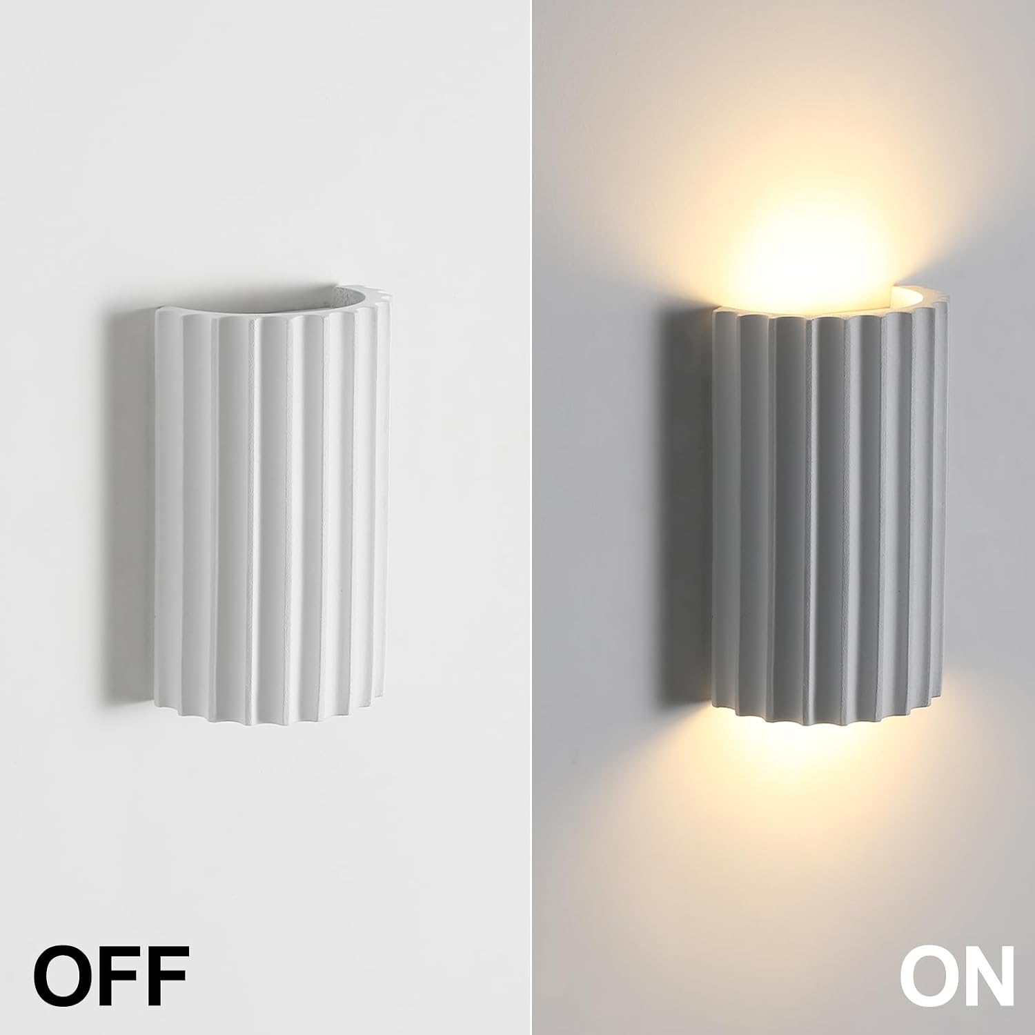 Up Down White Resin LED Hardwired Wall Sconces