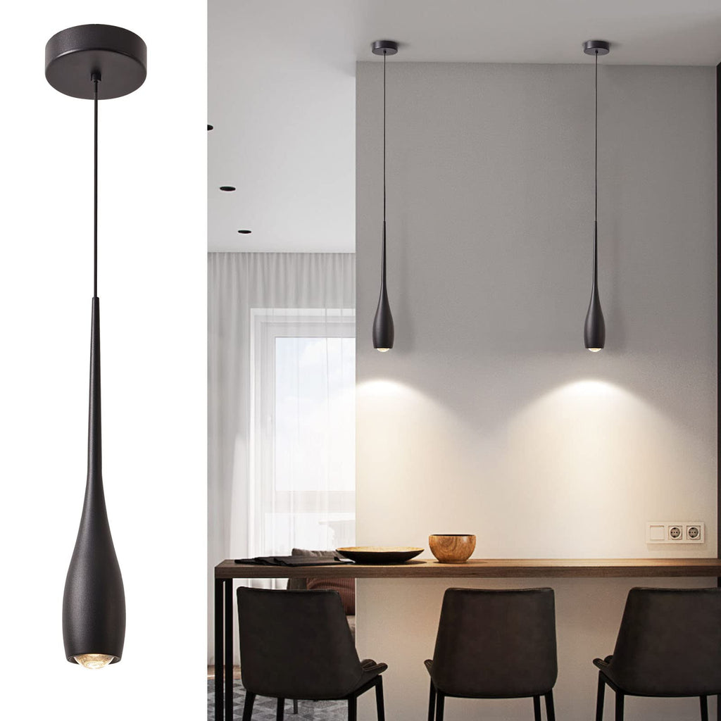 Dimmable Modern Black LED Mini Pendant Lights