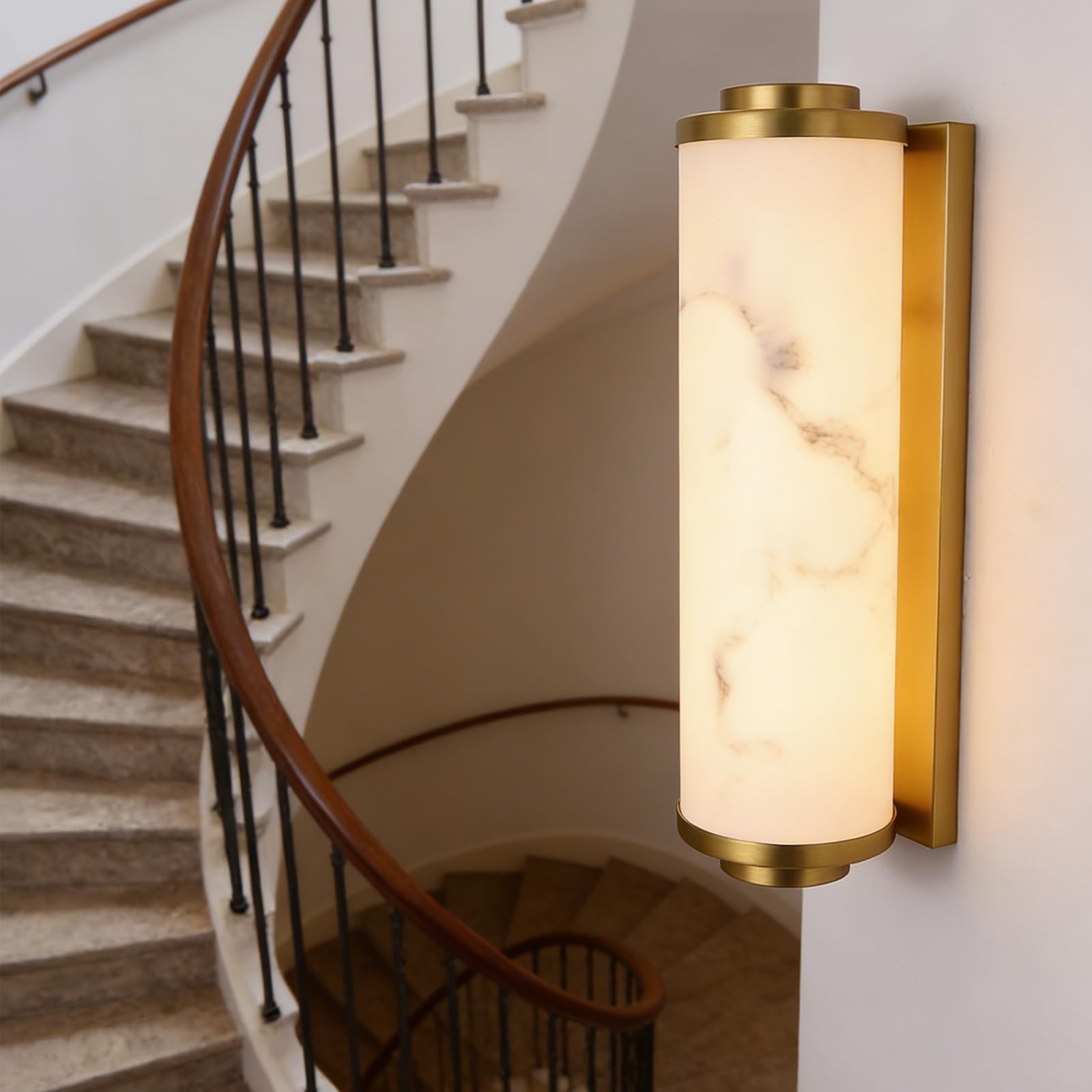 Gold Alabaster 3000K LED Indoor Outdoor Wall Sconce