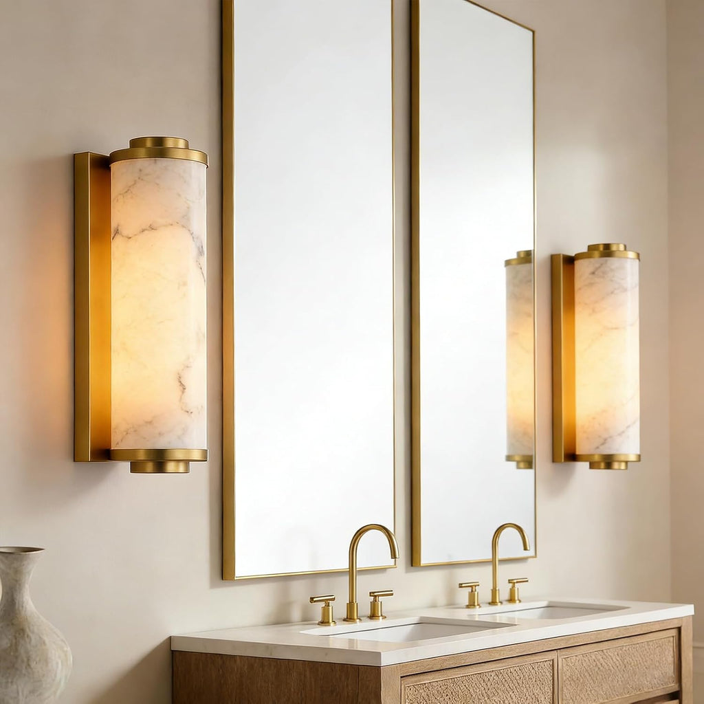 Gold Alabaster 3000K LED Indoor Outdoor Wall Sconce