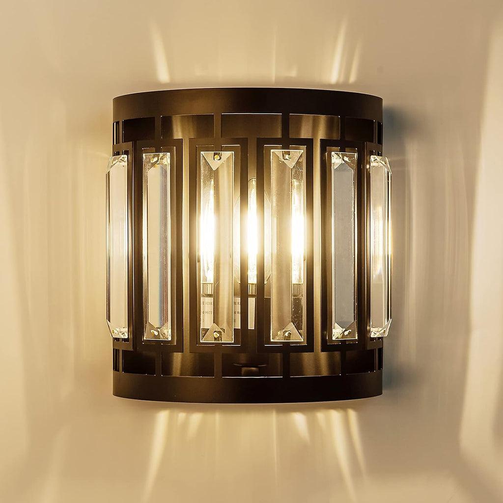 K9 Crystal Black Modern Bedroom Wall Sconce
