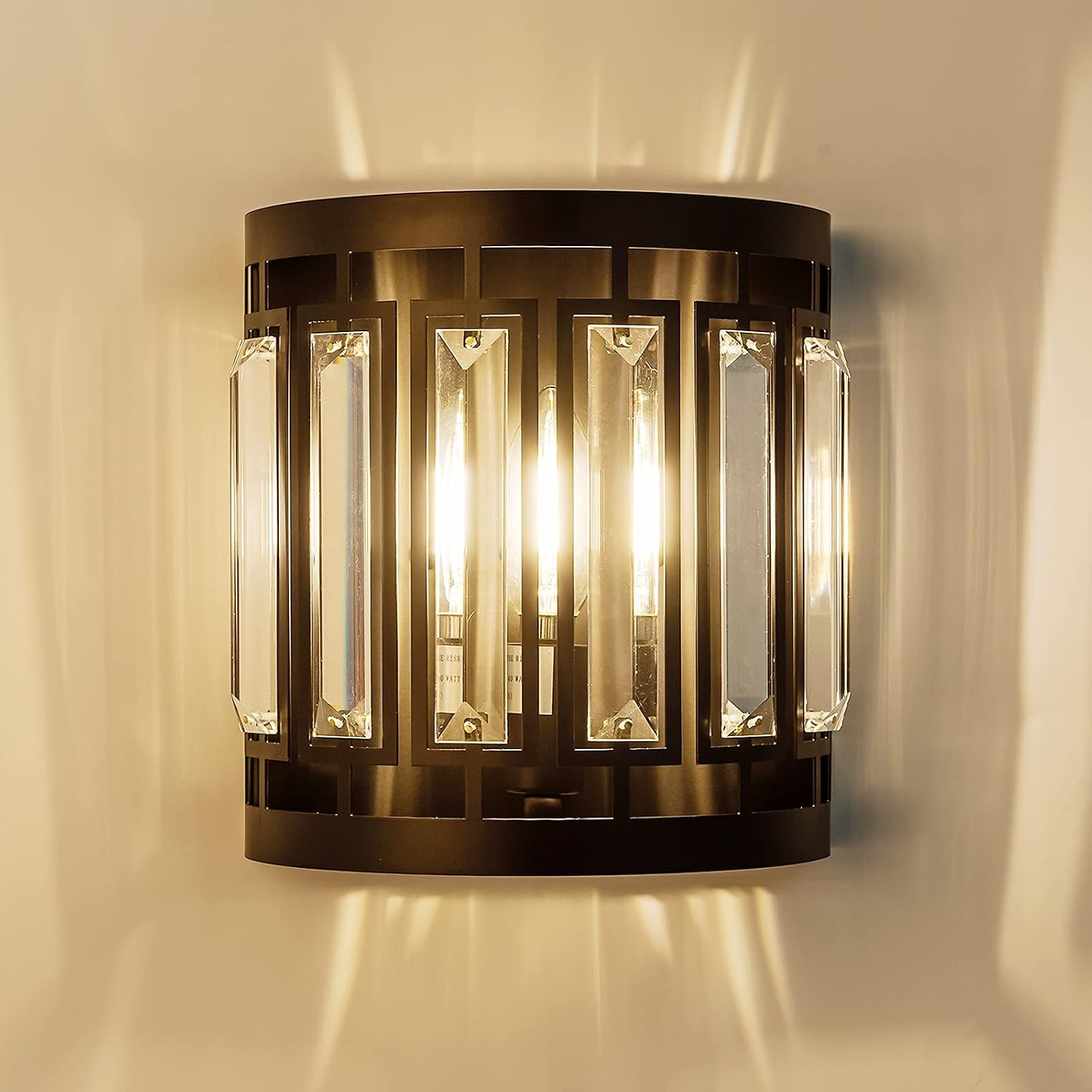 K9 Crystal Black Modern Bedroom Wall Sconce