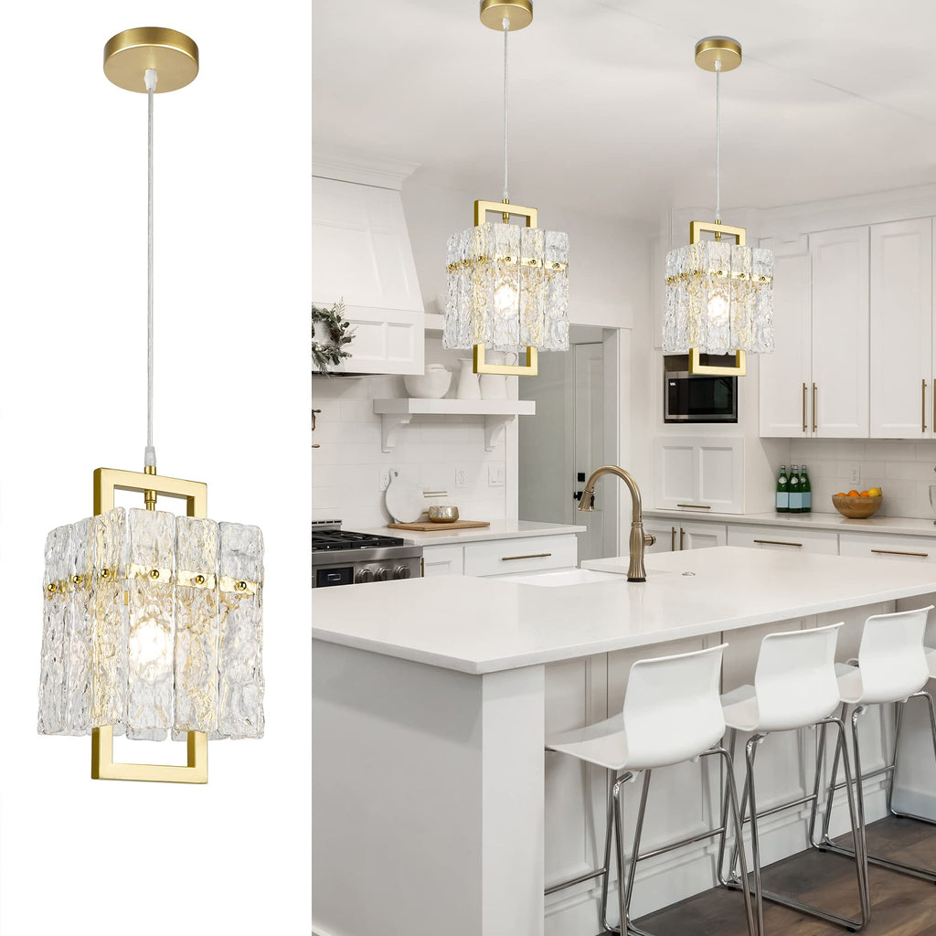 Water Ripple Crystal Adjustable Black Pendant Light
