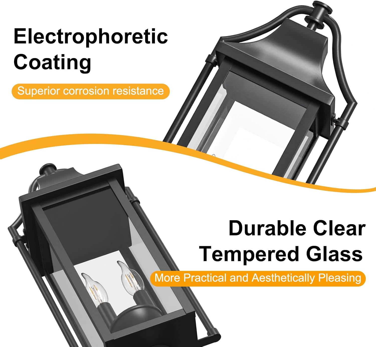 23 Inch Modern Waterproof Outdoor Post Lantern