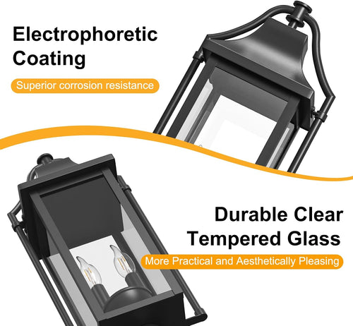 23 Inch Modern Waterproof Outdoor Post Lantern