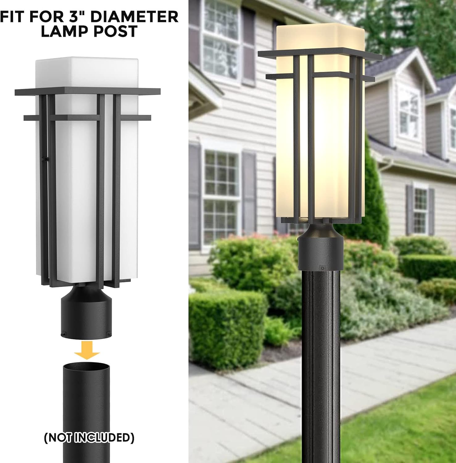 Aluminum Outdoor Post Lantern Pier Mount Lamp