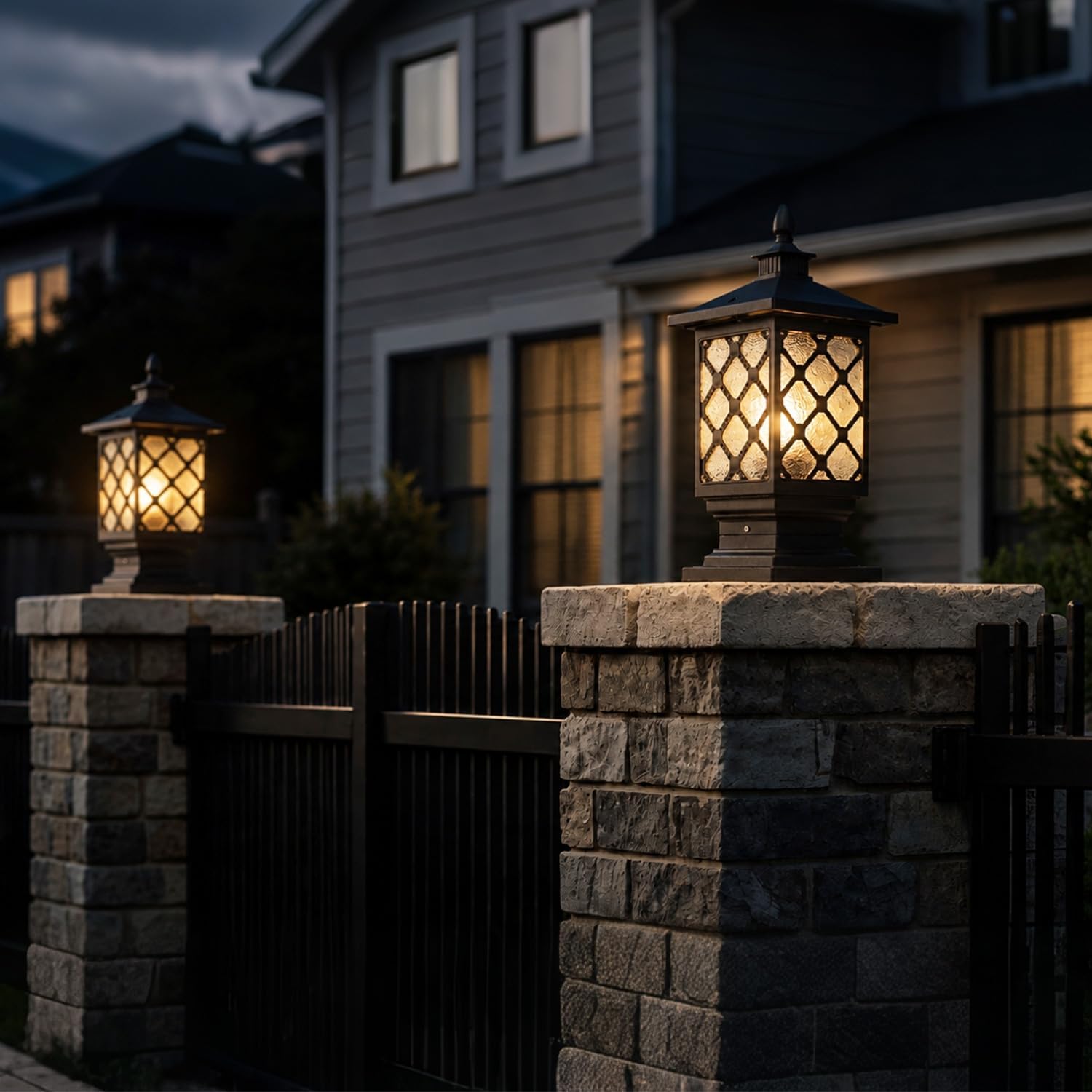 Waterproof Glass Outdoor Aluminum Post Lantern