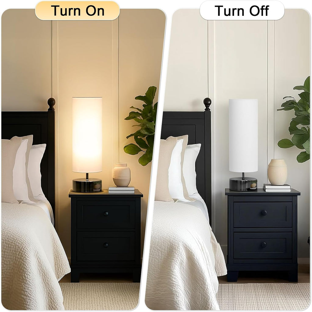 Touch Dimmable Fabric Shade Bedside Table Lamp