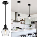 Seeded Glass 5.5 Inch Adjustable Farmhouse Pendant Lights