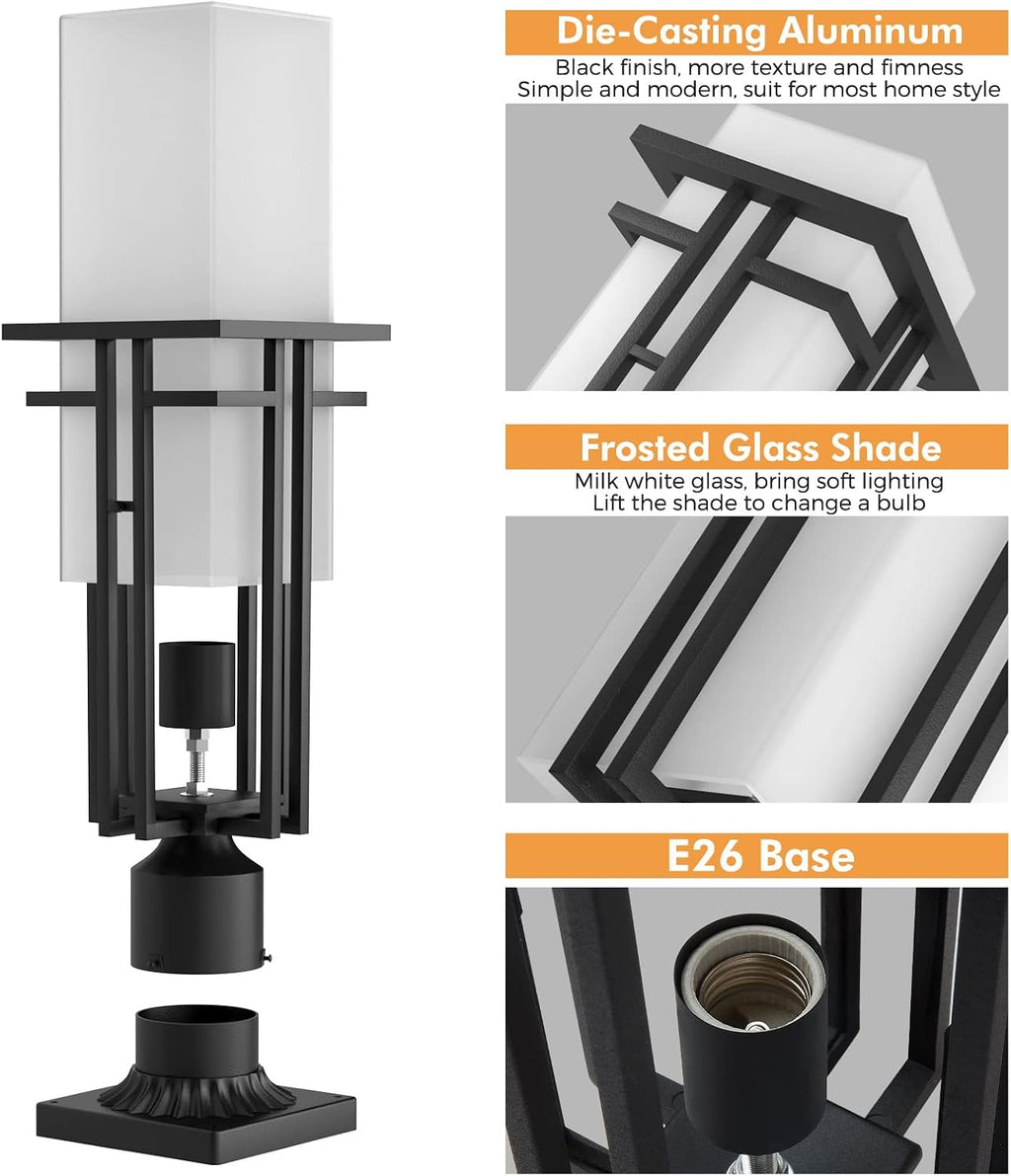 Aluminum Outdoor Post Lantern Pier Mount Lamp