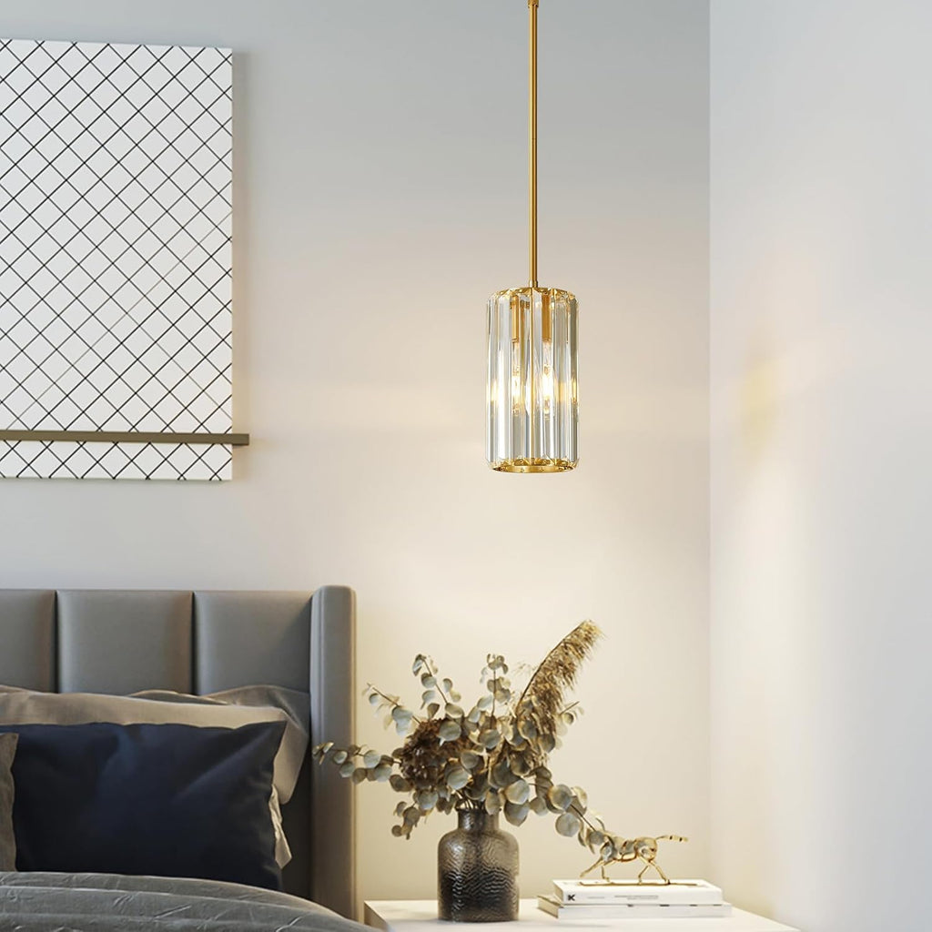 Adjustable Gold Crystal Mini Modern Pendant Lights