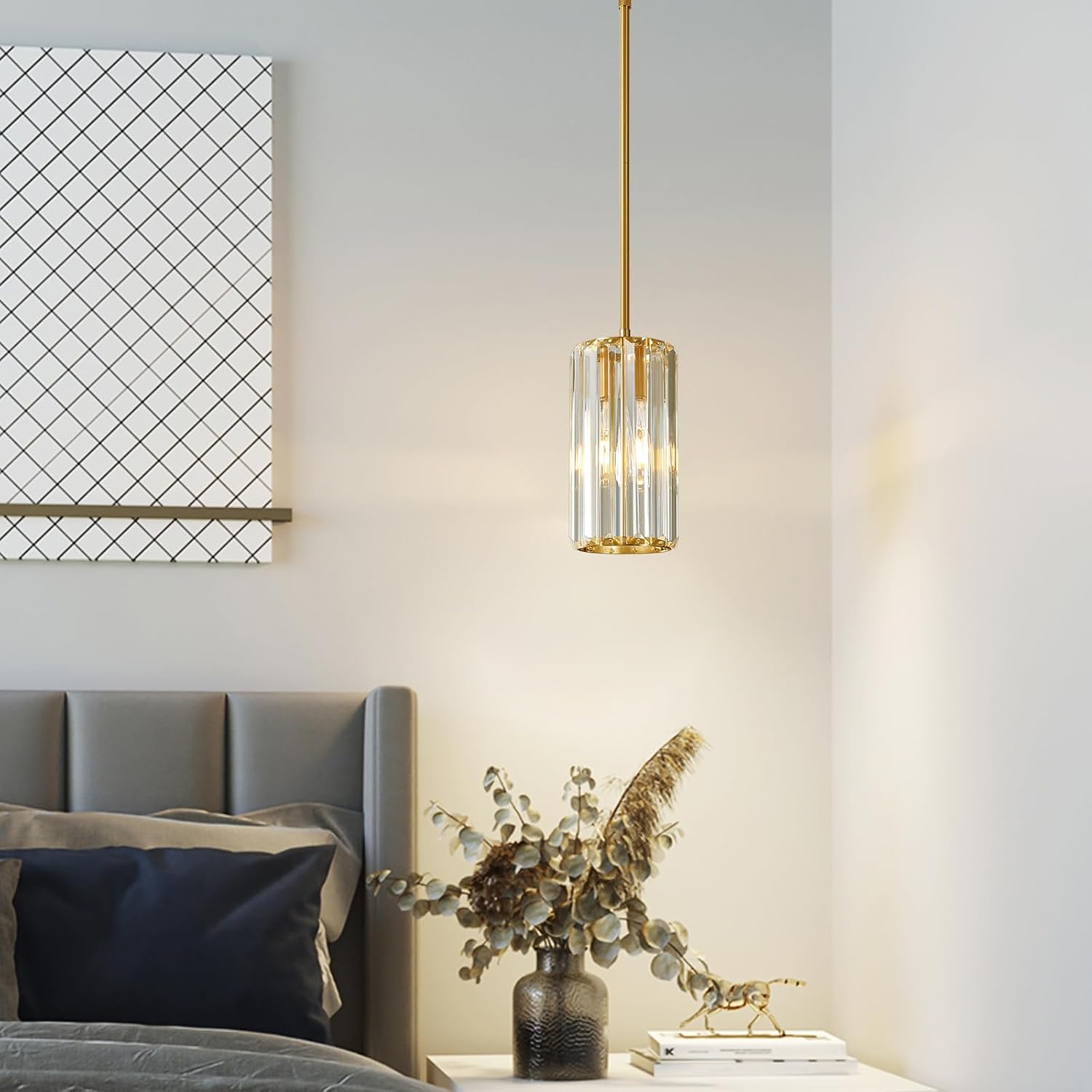 Adjustable Gold Crystal Mini Modern Pendant Lights