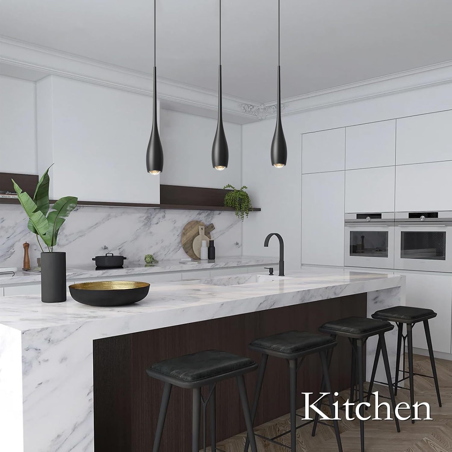 Dimmable Modern Black LED Mini Pendant Lights