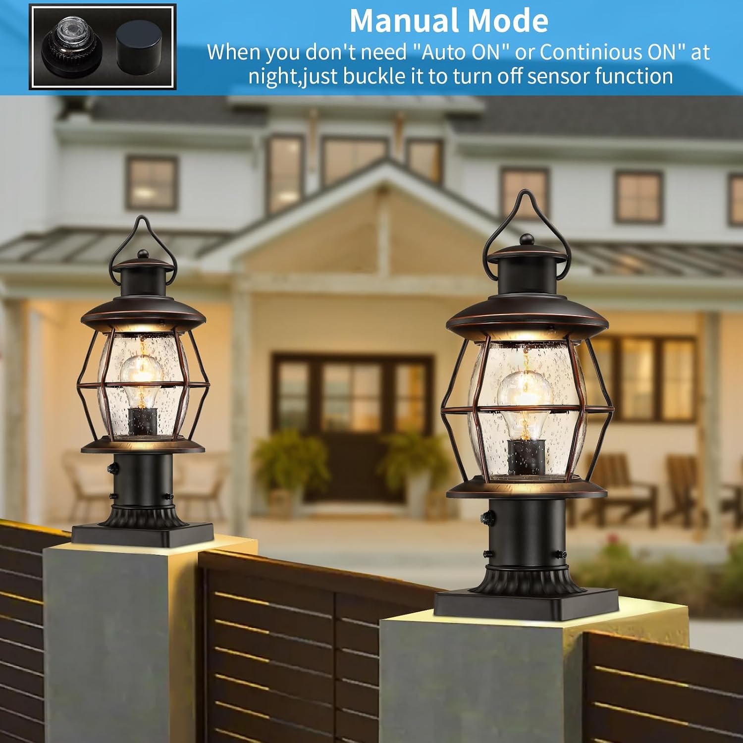 Bronze Dusk Dawn Waterproof Outdoor Post Lamp
