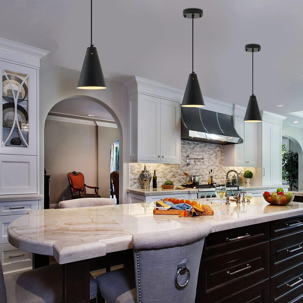 Industrial Cone Metal Adjustable Black Pendant Lights