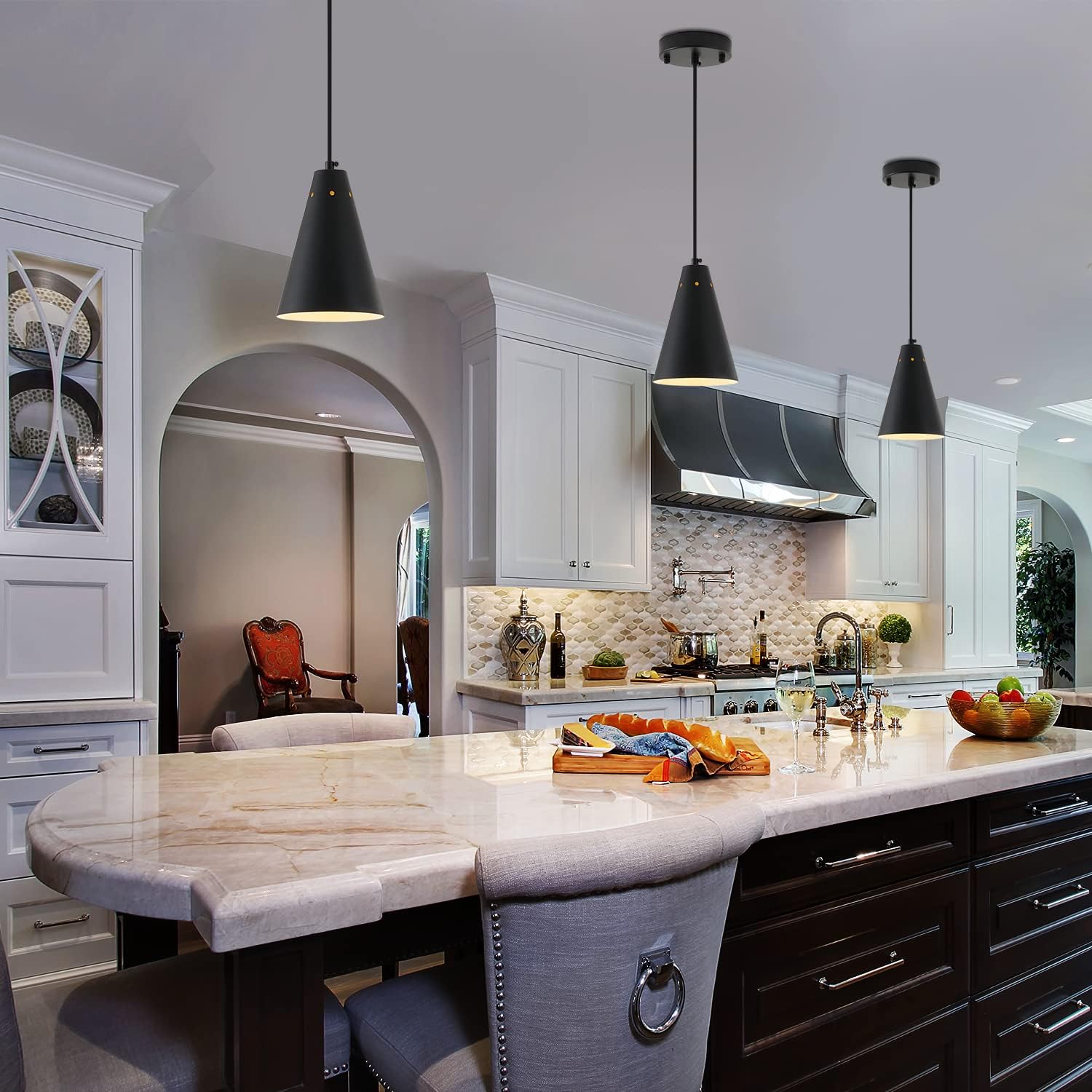 Industrial Cone Metal Adjustable Black Pendant Lights