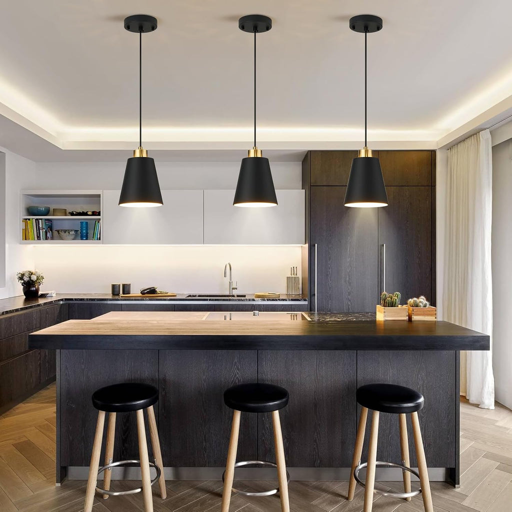 Cone Matte Black 7.87in Adjustable Pendant Light